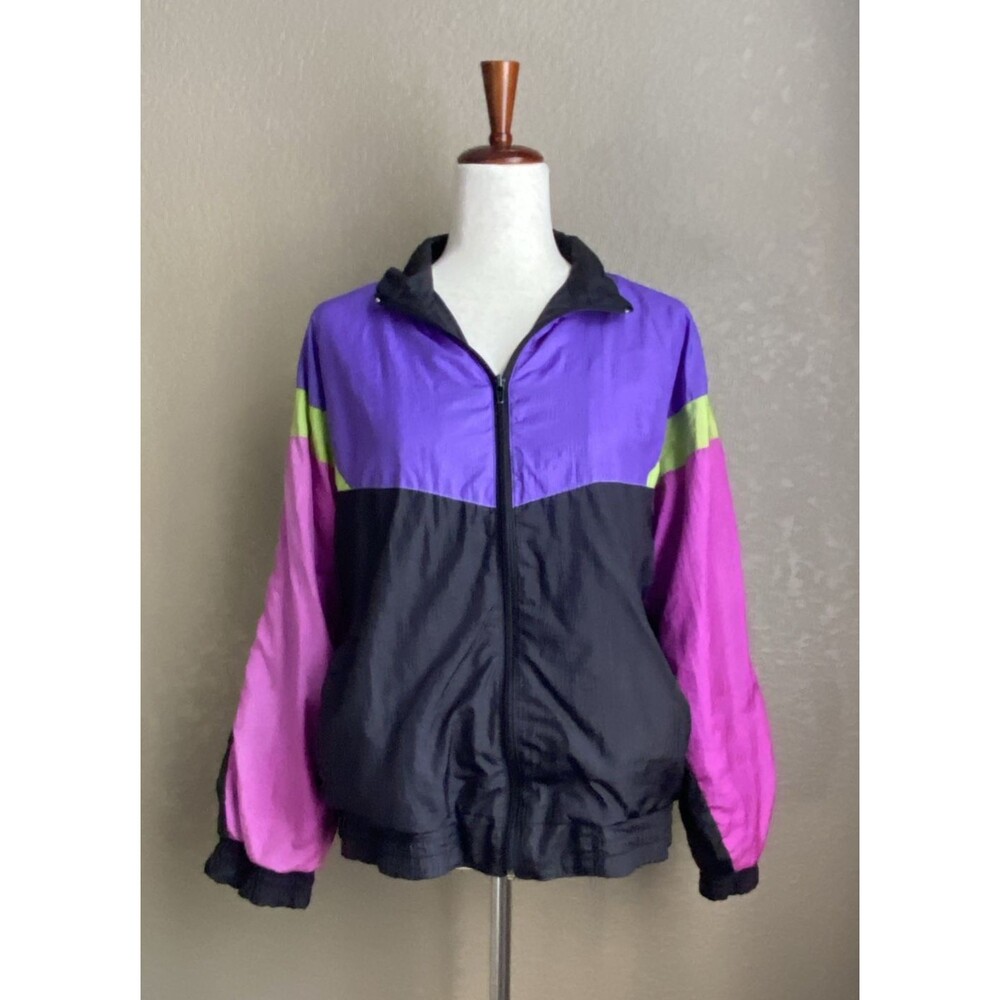 Vintage Members Only Girls Windbreaker Jacket Large 14-16 Colorblock Taiwan